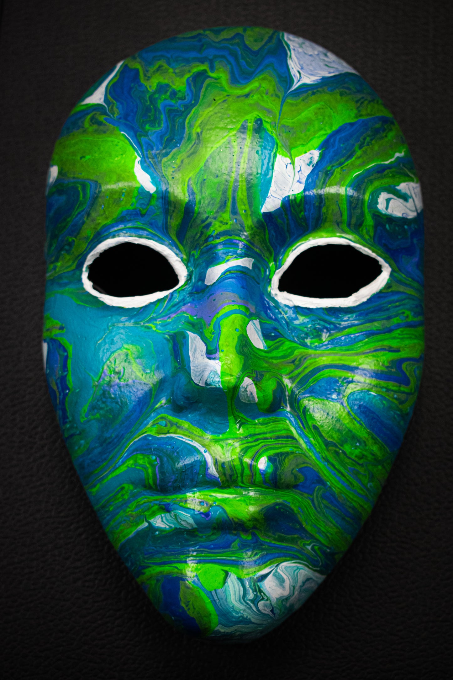 Masque bleau blanc vert