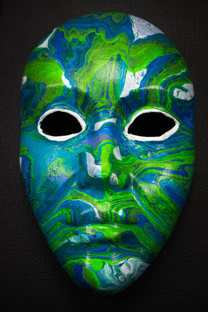 Masque bleau blanc vert
